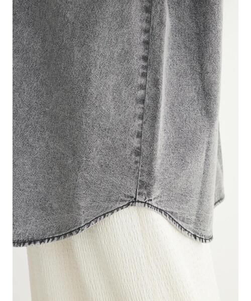 ELENCARE DUE（エレンカーレデュエ）の「・ELENCARE　DUE　デニムロングスリーブシャツ（チュニック・レディース・ライトインディゴブルー/杢グレー・FREE）」の13枚目の写真