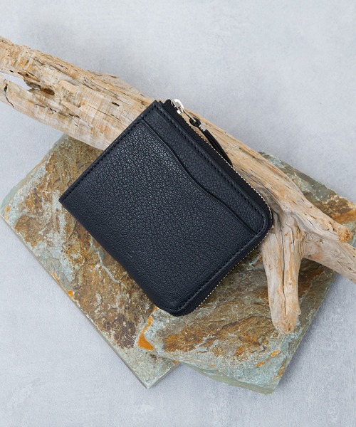SLOW スロウ 山羊革 ゴートレザー ミニ財布 コンパクトウォレット 黒