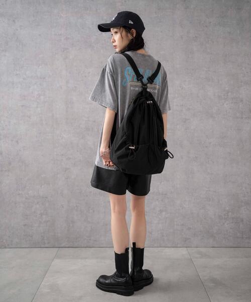 WEGO(ウィゴー)の「WEGO/2wayナップサック(バックパック/リュック・レディース・ブラック/ホワイト/ライトグレー・FREE)」の6枚目の写真