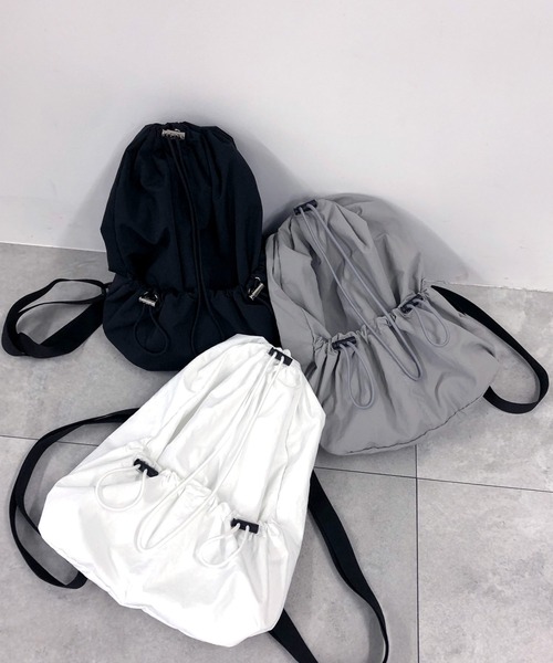 WEGO(ウィゴー)の「WEGO/2wayナップサック(バックパック/リュック・レディース・ブラック/ホワイト/ライトグレー・FREE)」の9枚目の写真