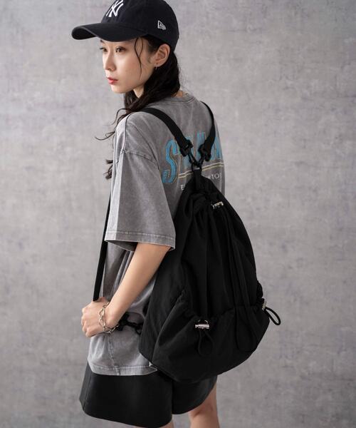 WEGO(ウィゴー)の「WEGO/2wayナップサック(バックパック/リュック・レディース・ブラック/ホワイト/ライトグレー・FREE)」の21枚目の写真