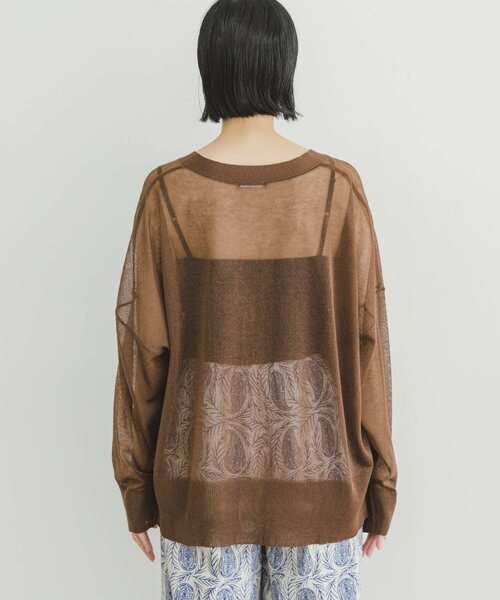 ITEMS URBANRESEARCH（アイテムズ アーバンリサーチ）の「シアーVネックニットカーディガン（カーディガン/ボレロ・レディース・ブラウン/ブルー/ブラック/グレー系その他・FREE）」の19枚目の写真