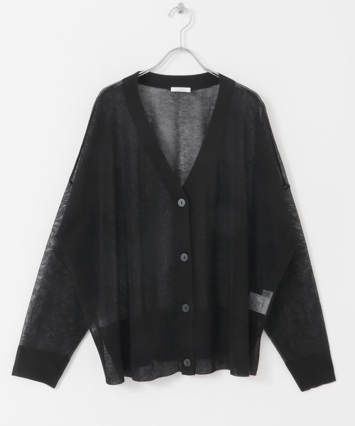 ITEMS URBANRESEARCH（アイテムズ アーバンリサーチ）の「シアーVネックニットカーディガン（カーディガン/ボレロ・レディース・ブラウン/ブルー/ブラック/グレー系その他・FREE）」の12枚目の写真