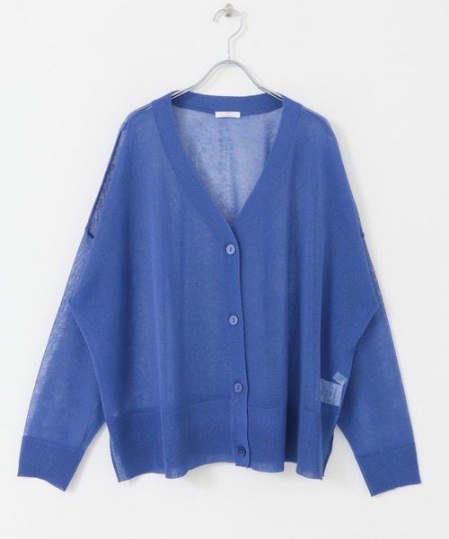 ITEMS URBANRESEARCH（アイテムズ アーバンリサーチ）の「シアーVネックニットカーディガン（カーディガン/ボレロ・レディース・ブラウン/ブルー/ブラック/グレー系その他・FREE）」の11枚目の写真