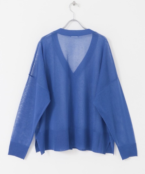 ITEMS URBANRESEARCH（アイテムズ アーバンリサーチ）の「シアーVネックニットカーディガン（カーディガン/ボレロ・レディース・ブラウン/ブルー/ブラック/グレー系その他・FREE）」の10枚目の写真