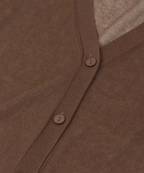 ITEMS URBANRESEARCH（アイテムズ アーバンリサーチ）の「シアーVネックニットカーディガン（カーディガン/ボレロ・レディース・ブラウン/ブルー/ブラック/グレー系その他・FREE）」の7枚目の写真