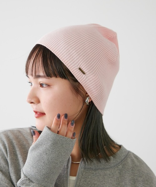 CIAOPANIC TYPY(チャオパニックティピー)の「プレート付きプチプラビーニー(ニットキャップ/ビーニー・レディース・アイボリー/ブラック/サックスブルー/グレー/ピンク・ONE SIZE)」の22枚目の写真