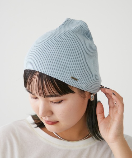 CIAOPANIC TYPY(チャオパニックティピー)の「プレート付きプチプラビーニー(ニットキャップ/ビーニー・レディース・アイボリー/ブラック/サックスブルー/グレー/ピンク・ONE SIZE)」の20枚目の写真