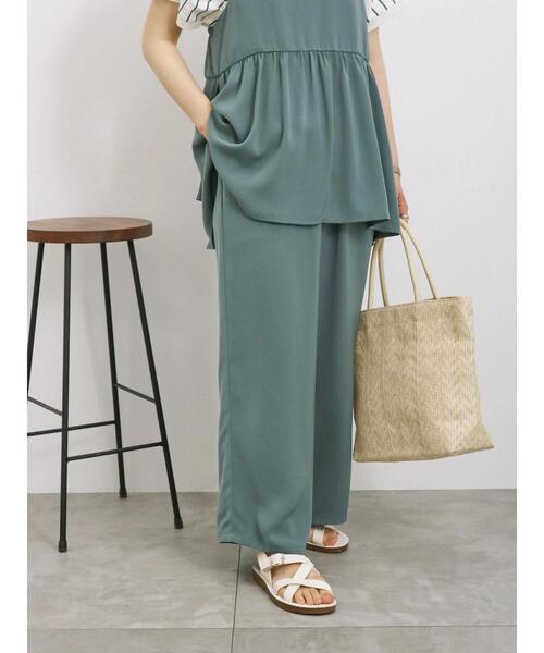 Samansa Mos2 blue（サマンサモスモスブルー）の「【接触冷感】イージーパンツ(セットアップ可)（その他パンツ・レディース・オレンジ/ブラック/グリーン/ベージュ・F）」の4枚目の写真