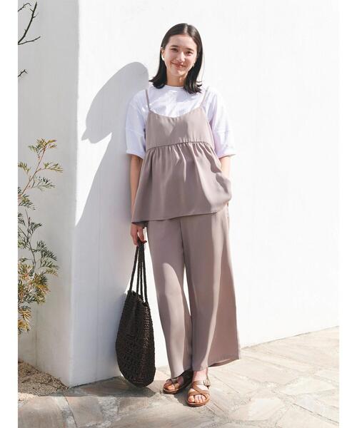 Samansa Mos2 blue（サマンサモスモスブルー）の「【接触冷感】イージーパンツ(セットアップ可)（その他パンツ・レディース・オレンジ/ブラック/グリーン/ベージュ・F）」の17枚目の写真