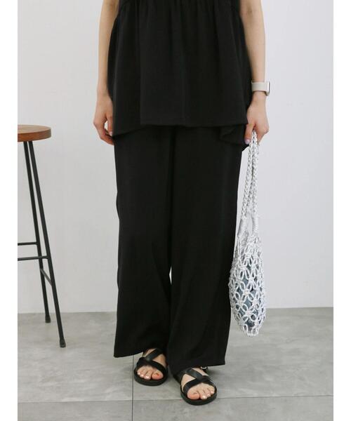 Samansa Mos2 blue（サマンサモスモスブルー）の「【接触冷感】イージーパンツ(セットアップ可)（その他パンツ・レディース・オレンジ/ブラック/グリーン/ベージュ・F）」の18枚目の写真