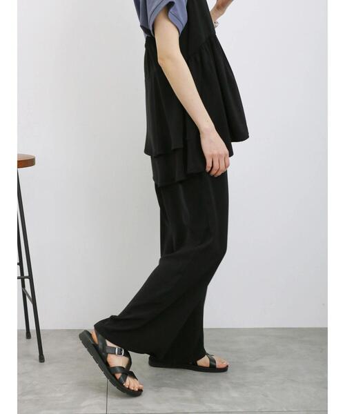 Samansa Mos2 blue（サマンサモスモスブルー）の「【接触冷感】イージーパンツ(セットアップ可)（その他パンツ・レディース・オレンジ/ブラック/グリーン/ベージュ・F）」の19枚目の写真