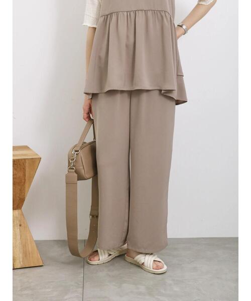 Samansa Mos2 blue（サマンサモスモスブルー）の「【接触冷感】イージーパンツ(セットアップ可)（その他パンツ・レディース・オレンジ/ブラック/グリーン/ベージュ・F）」の22枚目の写真