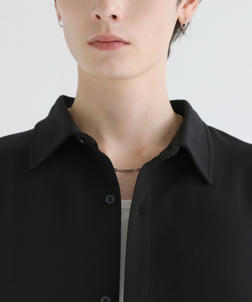 LILL（リル）の「ビッグシルエットドレープリラクシング半袖シャツ（シャツ/ブラウス・メンズ・ホワイト系/ブラック/ホワイト/ブラック系・S/M/L/XL）」の21枚目の写真