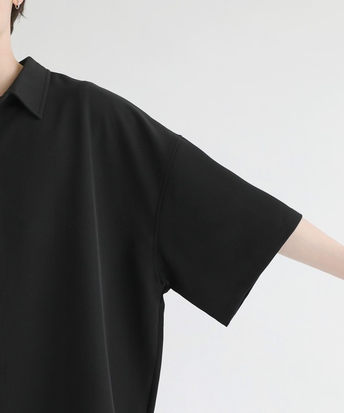 LILL（リル）の「ビッグシルエットドレープリラクシング半袖シャツ（シャツ/ブラウス・メンズ・ホワイト系/ブラック/ホワイト/ブラック系・S/M/L/XL）」の22枚目の写真