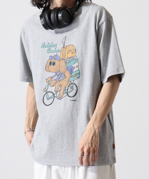 KRIFF MAYER（クリフメイヤー）の「Vintage-like animal short sleeve T-shirt / ヴィンテージライク アニマル半袖Tシャツ unisex（Tシャツ/カットソー・メンズ・チャコールグレー/グレー/オフホワイト/チャコール/ホワイト系/グレー系・M/L/XL）」の9枚目の写真