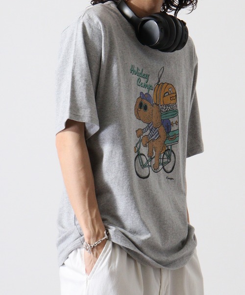 KRIFF MAYER（クリフメイヤー）の「Vintage-like animal short sleeve T-shirt / ヴィンテージライク アニマル半袖Tシャツ unisex（Tシャツ/カットソー・メンズ・チャコールグレー/グレー/オフホワイト/チャコール/ホワイト系/グレー系・M/L/XL）」の8枚目の写真
