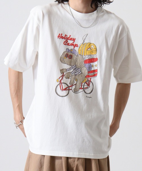 KRIFF MAYER（クリフメイヤー）の「Vintage-like animal short sleeve T-shirt / ヴィンテージライク アニマル半袖Tシャツ unisex（Tシャツ/カットソー・メンズ・チャコールグレー/グレー/オフホワイト/チャコール/ホワイト系/グレー系・M/L/XL）」の12枚目の写真