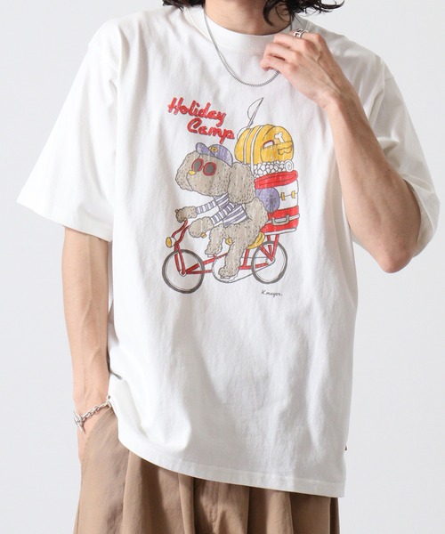 KRIFF MAYER（クリフメイヤー）の「Vintage-like animal short sleeve T-shirt / ヴィンテージライク アニマル半袖Tシャツ unisex（Tシャツ/カットソー・メンズ・チャコールグレー/グレー/オフホワイト/チャコール/ホワイト系/グレー系・M/L/XL）」の13枚目の写真