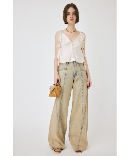 MOUSSY（マウジー）の「FRILL STRAP SATIN キャミソール（キャミソール・レディース・オフホワイト/ライトグリーン/レッド・FREE）」の7枚目の写真