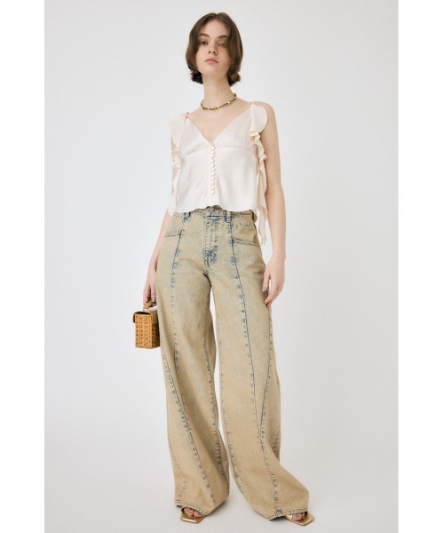 MOUSSY（マウジー）の「FRILL STRAP SATIN キャミソール（キャミソール・レディース・オフホワイト/ライトグリーン/レッド・FREE）」の8枚目の写真