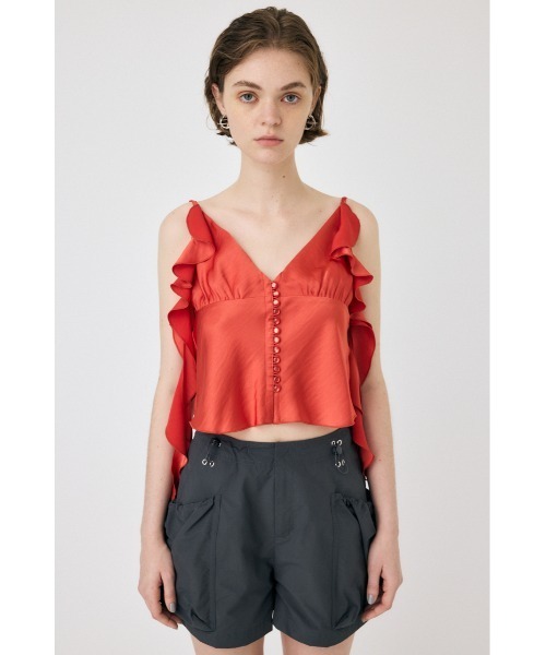 MOUSSY（マウジー）の「FRILL STRAP SATIN キャミソール（キャミソール・レディース・オフホワイト/ライトグリーン/レッド・FREE）」の18枚目の写真