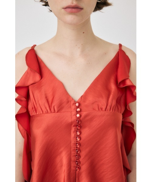 MOUSSY（マウジー）の「FRILL STRAP SATIN キャミソール（キャミソール・レディース・オフホワイト/ライトグリーン/レッド・FREE）」の21枚目の写真