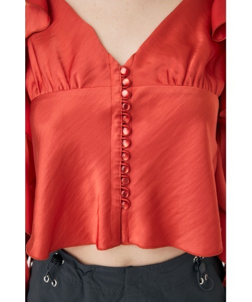 MOUSSY（マウジー）の「FRILL STRAP SATIN キャミソール（キャミソール・レディース・オフホワイト/ライトグリーン/レッド・FREE）」の22枚目の写真