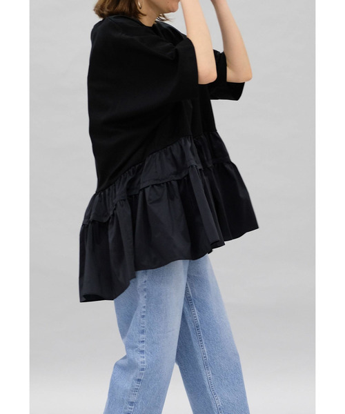 【極美品】1er Arrondissement コットンポンチタフタトップス 黒 1er Arrondissement(プルミエ アロンディスモン)｜コットン