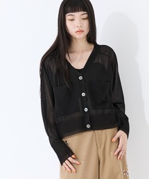 【STUDIOUS/ステュディオス】Vネックシアーニットカーディガン