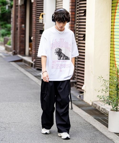 Rocky Monroe（ロッキーモンロー）の「オーバーサイズピグメント加工アニマルプリント半袖Tシャツ（Tシャツ/カットソー・メンズ・ネイビー系/ブラック/ホワイト系/ネイビー/ブラック系/ホワイト・M/L/XL）」の12枚目の写真