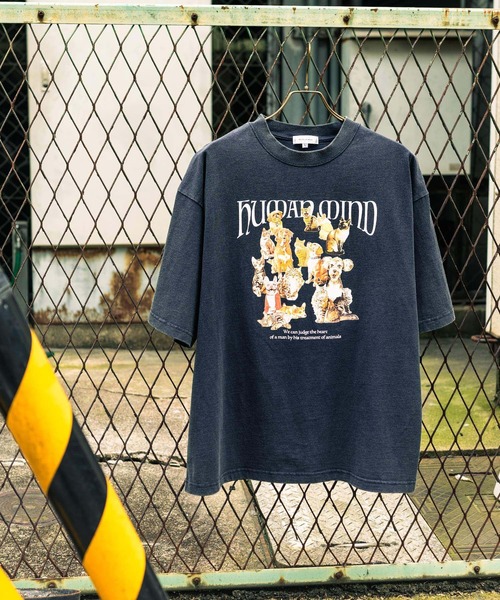 Rocky Monroe（ロッキーモンロー）の「オーバーサイズピグメント加工アニマルプリント半袖Tシャツ（Tシャツ/カットソー・メンズ・ネイビー系/ブラック/ホワイト系/ネイビー/ブラック系/ホワイト・M/L/XL）」の16枚目の写真