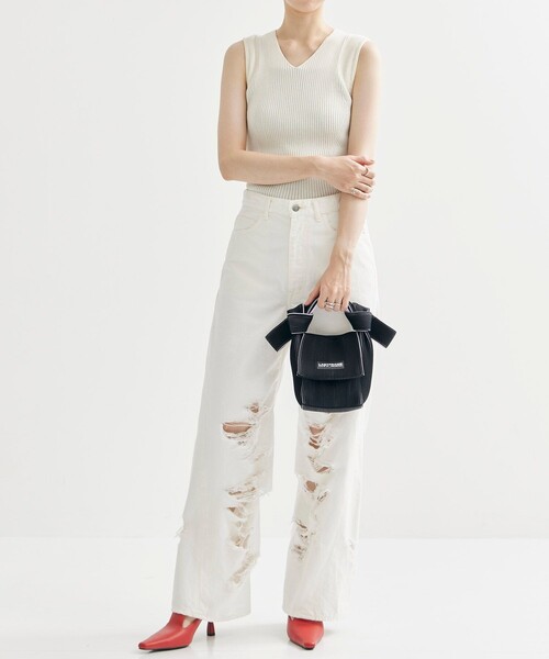 LASTFRAME(ラストフレーム)の「【LASTFRAME/ラストフレーム】KASANE OBI BAG/ニットバッグ(ショルダーバッグ・レディース・ブラック・FREE)」の3枚目の写真