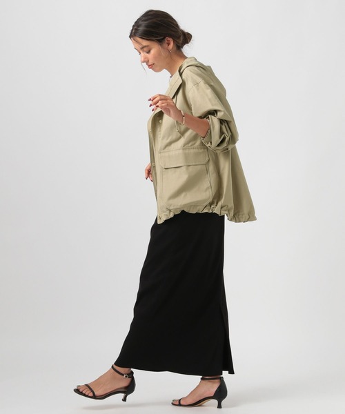 BAYFLOW（ベイフロー）の「[微光沢生地]撥水マウンテンパーカー（マウンテンパーカー・レディース・ネイビー/ブラウン系/モカ・MEDIUM/SMALL）」の6枚目の写真