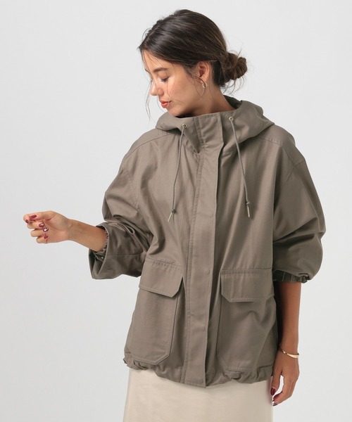 BAYFLOW（ベイフロー）の「[微光沢生地]撥水マウンテンパーカー（マウンテンパーカー・レディース・ネイビー/ブラウン系/モカ・MEDIUM/SMALL）」の12枚目の写真