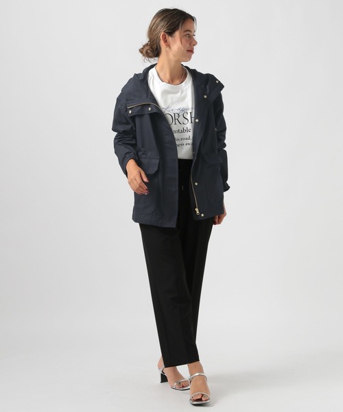 BAYFLOW（ベイフロー）の「[微光沢生地]撥水マウンテンパーカー（マウンテンパーカー・レディース・ネイビー/ブラウン系/モカ・MEDIUM/SMALL）」の14枚目の写真