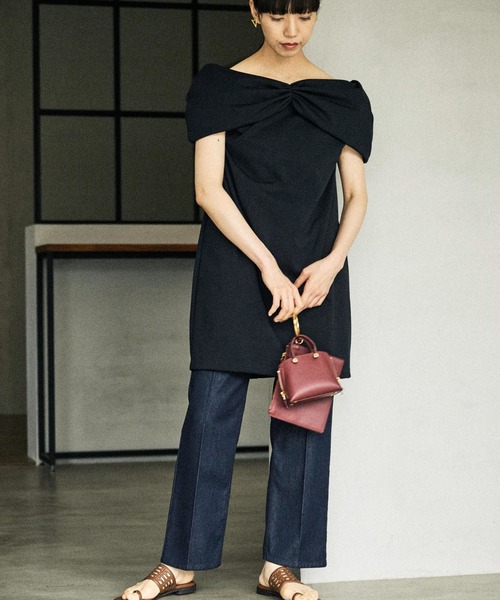 ROPE'(ロペ)の「Vスウェットチュニック(Tシャツ/カットソー・レディース・ブラック/ベージュ・FREE)」の12枚目の写真