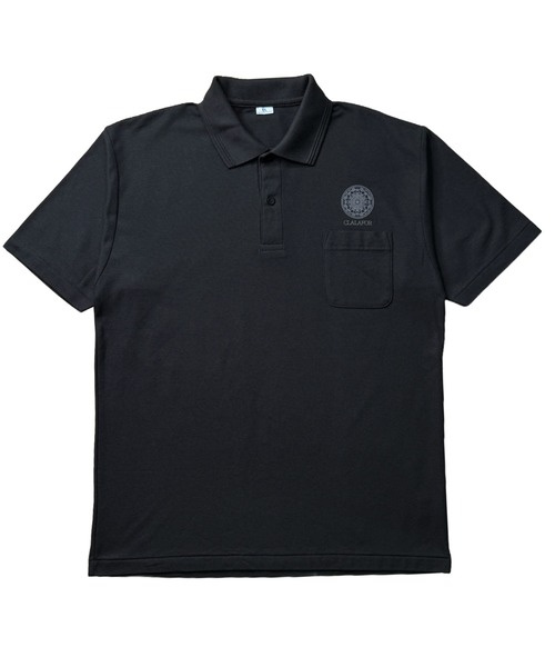 CLALAFOR / 半袖ポロシャツ/4.6オンス/左胸丸型プリント(ペイズリー