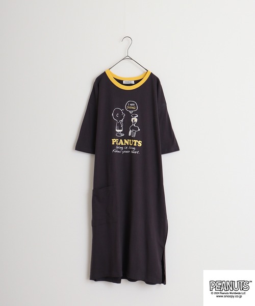 PEANUTS（ピーナッツ）の「PEANUTS 天竺 ｽｰﾊﾟｰBigTｼｬﾂ（Tシャツ/カットソー・メンズ・杢グレー/アイボリー系/ブルーグレー/ブラック/ピンクベージュ/オートミール/チャコール/ネイビー/グリーン系その他/ライトパープル/ライトカーキ/ネイビー系1・M/L）」の22枚目の写真