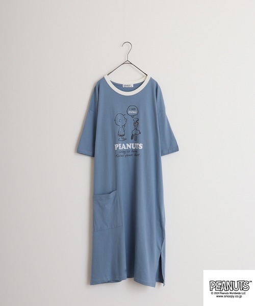 PEANUTS（ピーナッツ）の「PEANUTS 天竺 ｽｰﾊﾟｰBigTｼｬﾂ（Tシャツ/カットソー・メンズ・杢グレー/アイボリー系/ブルーグレー/ブラック/ピンクベージュ/オートミール/チャコール/ネイビー/グリーン系その他/ライトパープル/ライトカーキ/ネイビー系1・M/L）」の19枚目の写真