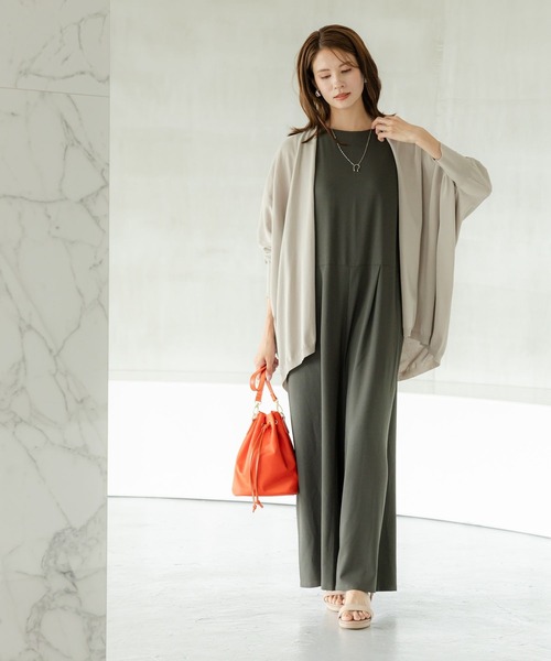 Elura(エルーラ)の「<接触冷感/UVカット>サラサラサマーサロペット/133656(サロペット/オーバーオール・レディース・カーキ/ブラック・FREE)」の20枚目の写真
