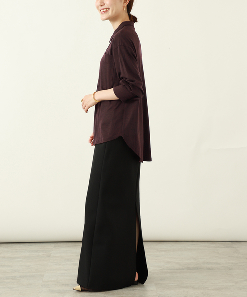 VERMEIL par iena（ヴェルメイユパーイエナ）の「wool 100 jersey シャツ（シャツ/ブラウス・レディース・ボルドー/ネイビー・FREE）」の20枚目の写真