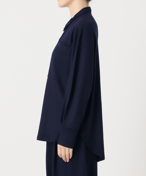 VERMEIL par iena（ヴェルメイユパーイエナ）の「wool 100 jersey シャツ（シャツ/ブラウス・レディース・ボルドー/ネイビー・FREE）」の16枚目の写真