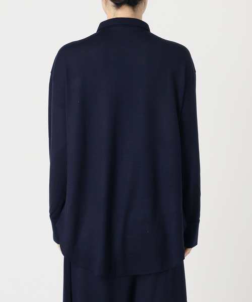 VERMEIL par iena（ヴェルメイユパーイエナ）の「wool 100 jersey シャツ（シャツ/ブラウス・レディース・ボルドー/ネイビー・FREE）」の15枚目の写真
