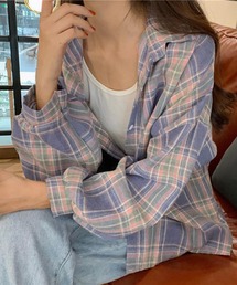 ルーズシルエット チェックシャツ