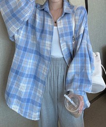 ルーズシルエット チェックシャツ