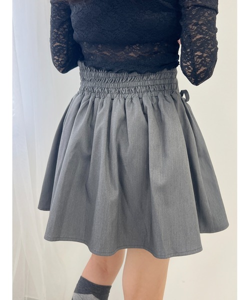 【未使用】FRAYI.D サイドリボンギャザーフレアスカート 未使用】FRAYI.D サイドリボンギャザーフレアスカート サイド