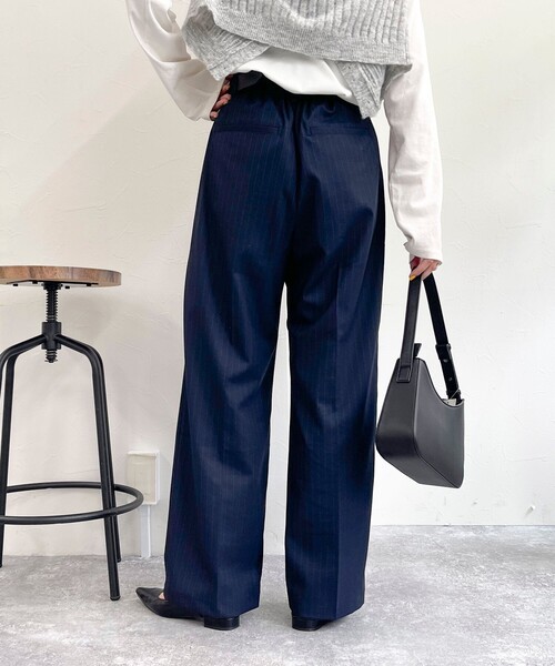 fredy emue（フレディエミュ）の「【レングス長め丈あり】ストライプタックスラックスパンツ（スラックス・レディース・ブルー系その他/ブラック系その他/グレー系その他・39/38/36）」の11枚目の写真