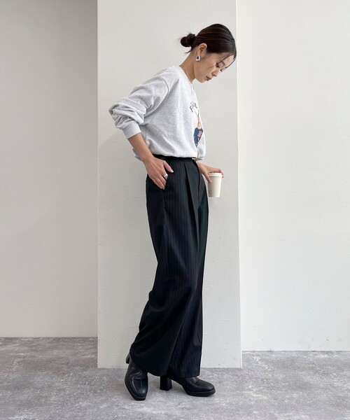 fredy emue（フレディエミュ）の「【レングス長め丈あり】ストライプタックスラックスパンツ（スラックス・レディース・ブルー系その他/ブラック系その他/グレー系その他・39/38/36）」の14枚目の写真