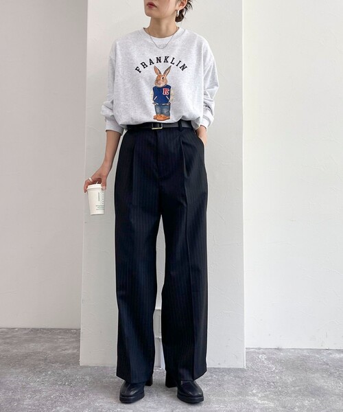 fredy emue（フレディエミュ）の「【レングス長め丈あり】ストライプタックスラックスパンツ（スラックス・レディース・ブルー系その他/ブラック系その他/グレー系その他・39/38/36）」の15枚目の写真